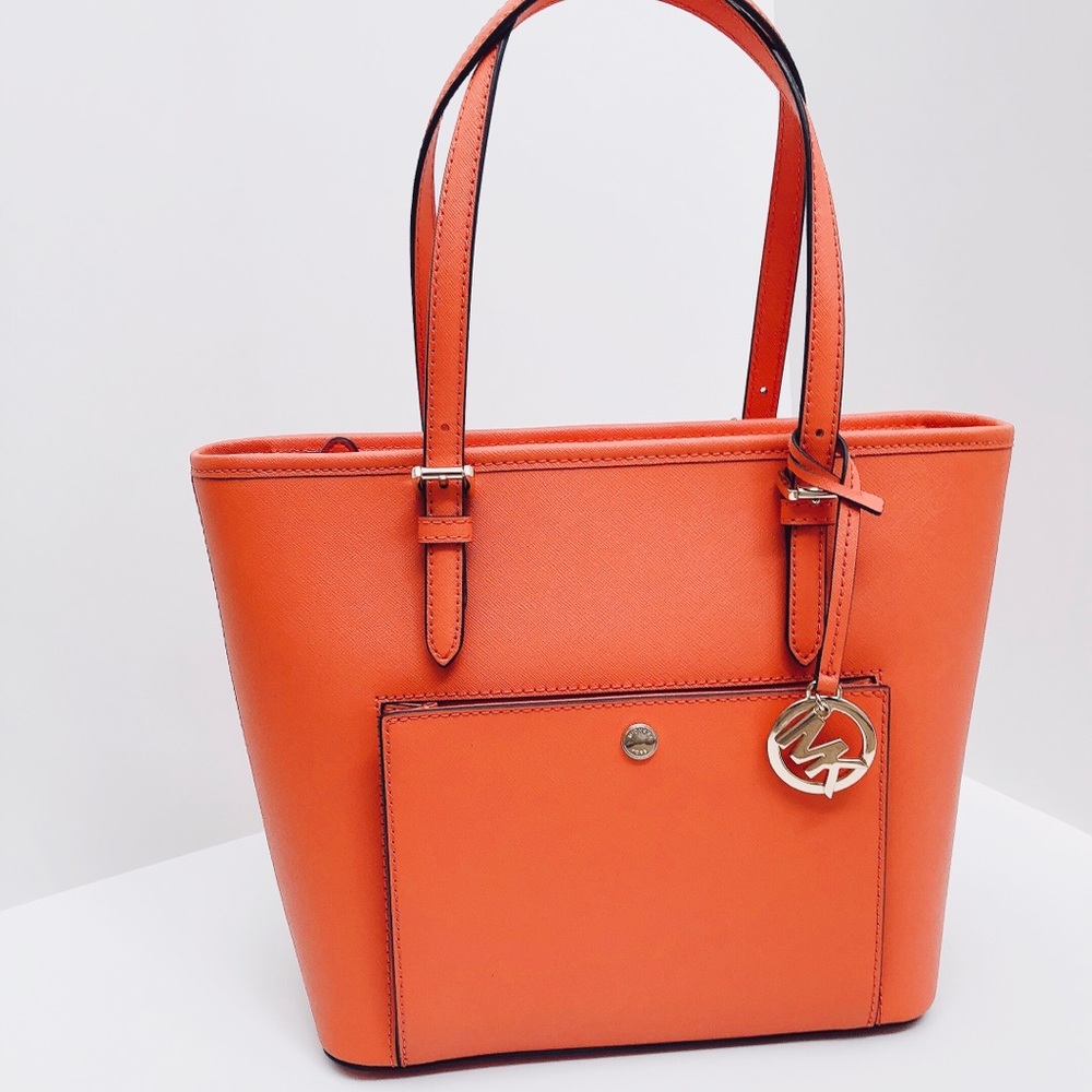 Michael Kors Orange Saffiano Leather Tote